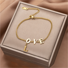 316L Stainless Steel 2020 New Fashion Fine High-end Jewelry Gold Color Letter lOVE Couple Gifts Beaded Bracelet For women 2024 - buy cheap