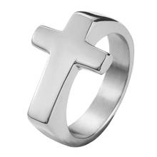 Jewarly-anel de aço inoxidável 316l para cruz, tamanho 7-13, mais recente, venda quente de polimento, cruz de jesus, anel unissex 2024 - compre barato