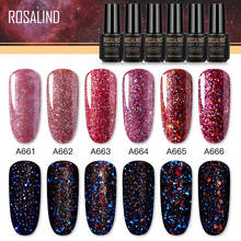 Rosalind vermelho diamante glitter gel unha polonês semi permanente uv tudo para manicure vernizes híbridos para o design da arte do prego base superior 2024 - compre barato