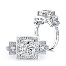 LESF-Anillo de Plata de Ley 925 con diamantes para mujer, sortija de boda, compromiso de boda, regalo de boda 2024 - compra barato