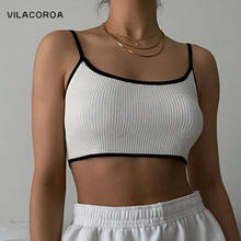 Tube Top Sling Ribbed Basic Women Camisoles Sexy Backless Ultra Short Tank Top White Splice Spaghetti Skinny Female Crop Tops 2024 - buy cheap