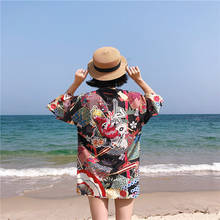 Harajuku sunscreen women's loose Japanese kimono cardigan jacket 2024 - buy cheap