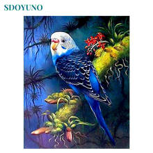 Sdoyuno 60x75cm pintura a óleo por números diy parot desenho por números na lona animais quadro digital pintura à mão decoração de casa 2024 - compre barato