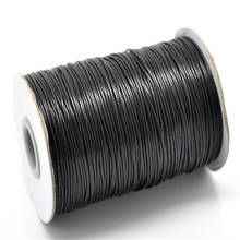 Doreen Box Черный вощеный хлопковый шнур 1 мм для изготовления браслетов/ожерелий, продается в упаковке 1 рулон (180 м) (B16375) 2024 - купить недорого