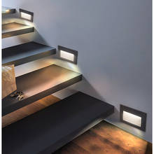 Luz de led para escada de alumínio 3w, luzes de canto embutidas, lâmpada à prova d'água para áreas externas e escada 2024 - compre barato