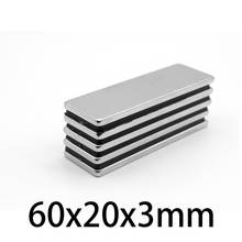 3-30 PCS 60x20x3mm NdFeB Super Strong Neodymium Magnets Block Permanent Magnet 60x20x3 mm N35 Powerful Magnetic 60*20*3mm 2024 - buy cheap