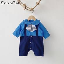 Ins Spring Newest Korean Baby Strap Fake Two Piece One-piece Hatsuit Creeping Rompers Gentleman Unisex Boys And Girls Jumpsuits 2024 - buy cheap