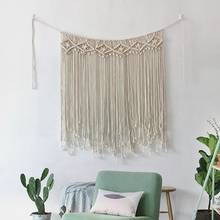 Cortina de parede estilo boho macrame, tecido para tapeçaria, decoração boêmia, artesanal 2024 - compre barato