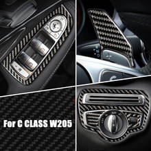 Accessories For Mercedes Benz C Class W205 C180 C200 C300 GLC Carbon Fiber Gear Panel Door Handle Outlet Internal Stickers 2024 - buy cheap