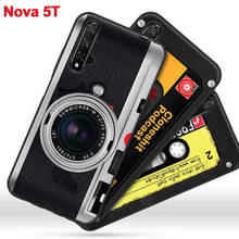 Для huawei Nova 5 T чехол Nova5T задняя крышка Ретро из мягкого силикона с рисунком ТПУ телефонные чехлы для huawei Nova 5 T 5 T чехол coque 2024 - купить недорого