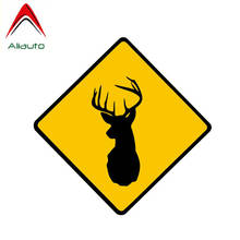 Aliauto aviso etiqueta do carro engraçado cervos animais decalque acessórios pvc para lada niva toyota rav4 hyundai jeep renegado, 15cm * 15cm 2024 - compre barato