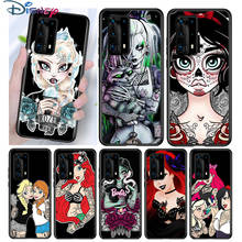 Disney Tattoo Cartoon Princess Silicone Cover For Huawei P40 P30 P20 Pro P10 P9 P8 Lite E Plus 2019 2017 5G Black Phone Case 2024 - buy cheap