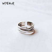 WYEAIIR 925 Sterling Silver Retro Thai Silver Simple Multi-Layer Fashion Female Resizable Opening Rings 2024 - buy cheap