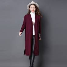 Autumn Elegant Sweaters Women Fashion 2020 Long Sleeve Loose Knitting Cardigan Sweater Ladies Long Knitwear Coats Female Korean 2024 - buy cheap