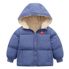 Baby Boys Hooded Jackets Winter Warm Thick Plus Velvet Jacket Girls Toddler Kid Coats Children Outwear Spring Candy Color 2 4 6Y 2024 - buy cheap