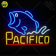 Sinal de luz néon pacifico peixe tubo de vidro néon lâmpada sinal decoração do quarto café placa néon lâmpada anuncio luminoso atarii dropshipping 2024 - compre barato