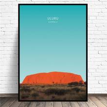 Uluru-pintura en lienzo de viaje, imágenes artísticas de pared, impresiones, póster de pared para decoración del hogar, sala de estar 2024 - compra barato