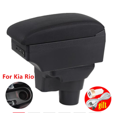Car Dual Layer Storage Box Center Console Leather Armrest Cup Holder For Kia Rio 4 YB 2017 Central Part X-Line 2024 - buy cheap