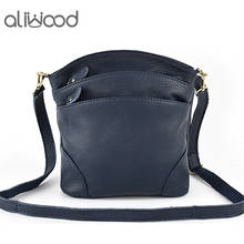 aliwood Casual Women's bags Soft Leather Shoulder Messenger Bags Large Capacity Multifunction 3- Zipper Females Crossbody Bags 2024 - buy cheap