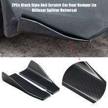 2PCs Universal Auto Car Carbon Fiber Style Anti Scratch Car Rear Bumper Lip Diffuser Splitter 2024 - buy cheap