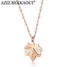 AZIZ BEKKAOUI Stainless Steel Maple leaf Necklace For Women Small Maple Leaf Pendant Necklaces Eternal love Jewelry Dropshipping 2024 - buy cheap