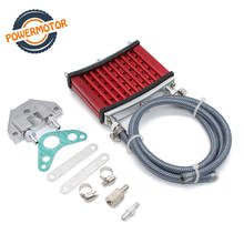 Universal cnc de alumínio do motor da motocicleta óleo radiador kit radiador refrigeração para 50cc 110cc 125cc 140cc 150cc atv 2024 - compre barato