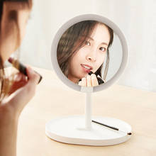 Xy-dimmer led portátil para maquiagem 2 em 1, espelho de luz usb, recarregável, lupa, lâmpada de mesa, luz noturna 2024 - compre barato