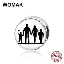 WOMAK fit bracelet making women fashion jewelry Warm Family charm round beads 100% 925 sterling silver pendant original gift DIY 2024 - buy cheap