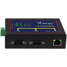 DIEWU Industrial 2 Ports RS232/422/485 Serial Device Server Converter Support VCOM/TCP Server/ TCP Client/UDP mode 2024 - buy cheap