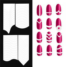 Chnrmjl 18 designs/pacote de unhas, dicas de estilo francês, adesivos, decalques, deslizantes, faça você mesmo, estêncil, ferramenta de manicure 2024 - compre barato