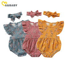 Ma&Baby 0-24M Summer Flower Newborn Infant Baby Girl Ruffles Romper Corduroy Sleeveless Jumpsuit Overalls Baby Clothing Costumes 2024 - buy cheap