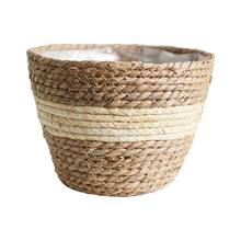 Nordic Handmade Straw Storage Basket Indoor Outdoor Flower Pot Plant Container 2024 - buy cheap