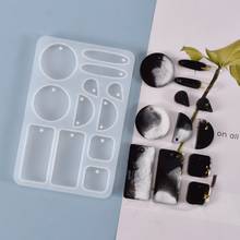 Resina epóxi de cristal artesanato molde brincos pingente pendurado molde de silicone 2024 - compre barato