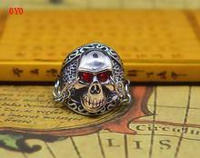 925 sterling silver skull with ruby eyes ring 2024 - buy cheap