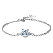 Новые модные браслеты из стерлингового серебра 925 пробы с голубыми звездами и цирконием для женщин, ювелирные изделия с кристаллами и цепочкой, женский браслет 2024 - купить недорого