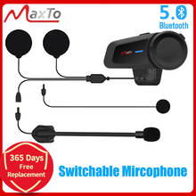 Maxto M2-auriculares universales para motocicleta, intercomunicador con Bluetooth 1000, FM, MP3, 5,0 M, resistente al agua 2024 - compra barato