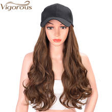 Vigorous Synthetic 18inches Long Wavy Hair Extensions with Black Cap Hair Extension Integrate Cap with Hair for Girl Daily Party 2024 - buy cheap