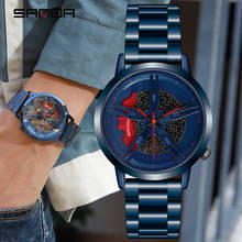 SANDA Fashion Men Watch Car Racing Wheel Dial Series Quartz Wristwatch Stainless Steel Strap Outdoor Match Relogio Masculino 2024 - buy cheap