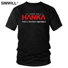 Cool HANKA Robotics Section 9 T Shirt for Men Cotton T-Shirt Short Sleeves Inspired by Ghost in the Shell Anime Gits Tee Tops 2024 - buy cheap