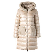 2021 New Real Rabbit Fur Coat 90% White Duck Down Jacket Female Warm Long Down Parka Long Sleeve Zipper Down Coat Snow Outwear 2024 - buy cheap