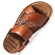 Sandalias romanas de cuero genuino para hombre, zapatos informales de playa, chanclas de moda para exteriores, zapatillas de verano, 2021 2024 - compra barato