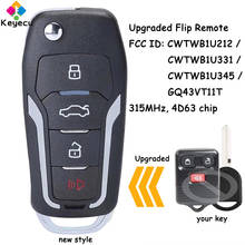 KEYECU Upgraded Flip Remote Key With 315MHz 4D63 Chip for Ford/ Lincoln/ Mazda/ Mercury Fob CWTWB1U212/ CWTWB1U331/ CWTWB1U345 2024 - buy cheap