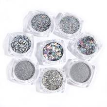 8Pcs Holographic Silvery Fine Glitter Epoxy Resin Metallic Silver Festival Sequins Resin Jewelry Pigment Nail Art Powder 2024 - buy cheap