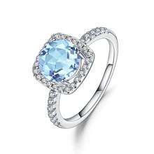 Женское классическое кольцо с голубым топазом 925 карата 2024 - купить недорого