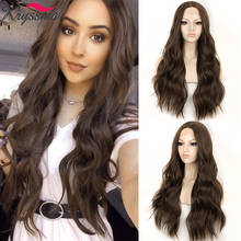 Kryssma Brown Wigs For Women Long Wavy Synthetic Lace Front Wigs Women's Cosplay Wigs Heat Resistant Headband Wig Free Part Hair 2024 - buy cheap