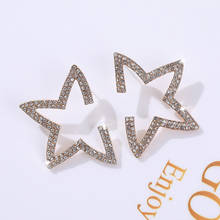 Fashion Brincos Oorbellen Bijoux Crystal Rhinestone Hollow Five-pointed Star Stud  Earrings Ladies Fashion Jewelry 2024 - buy cheap