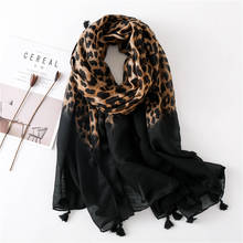 2021 moda de luxo senhora algodão material cachecol outono e inverno novo estilo algodão seda cachecóis feminino leopardo impressão praia xale 2024 - compre barato