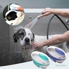 Pet escova de banho ferramenta de limpeza pet cão banho chuveiro escova pente pet spa escova de massagem silicone grooming suprimentos acessórios 1 pçs 2024 - compre barato