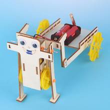 Kit de montagem de carro robô elétrico de 4 rodas, conjunto de modelos de carro robô com quatro rodas para crianças, experimento de física e tecnologia de brinquedo 2024 - compre barato