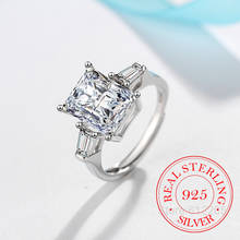 Anel de prata esterlina 925, clássico, aaa + zircônia cúbica, anéis para mulheres, joias para damas de honra, presentes, berloques, princesa, bijuterias 2024 - compre barato